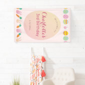 Painted Egg Soft Pink Kids Birthday Welcome Banner (Insitu)