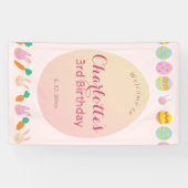 Painted Egg Soft Pink Kids Birthday Welcome Banner (Horizontaal)