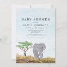 Painted Elephant Stay Wild Safari Baby shower