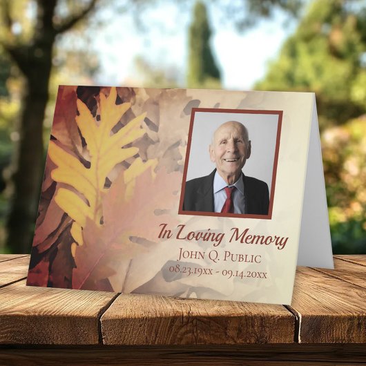 Painted Fall verlaat begrafenisherdenking sympathi Bedankkaart