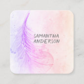 Painted Feather Custom visitekaartsjabloon Vierkante Visitekaartje (Voorkant)