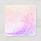 Painted Feather Custom visitekaartsjabloon Vierkante Visitekaartje (Achterkant)