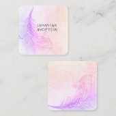 Painted Feather Custom visitekaartsjabloon Vierkante Visitekaartje (Voorkant / Achterkant)