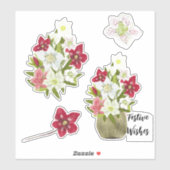 Painted Floral Anemone Festive Sticker Sheet (Vel)