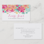 Painted Floral Editor Publishing Director Manager Afsprakenkaartje (Voorkant / Achterkant)