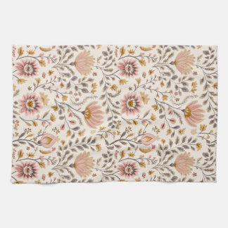 Painted Floral Folk Art Theedoek