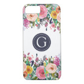Painted Floral Monogram iPhone 7 Hoesje (Achterkant)