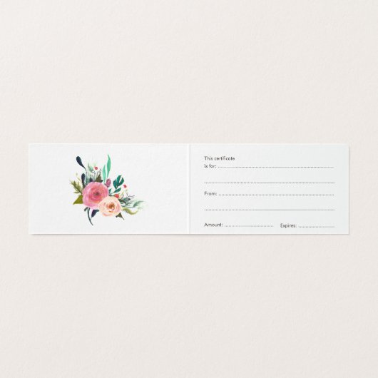 Painted Floral Store Cadeaubon Sjabloon (Binnenkant ongevouwen)