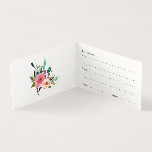 Painted Floral Store Cadeaubon Sjabloon (Binnen)