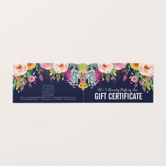 Painted Floral Store Cadeaubon Sjabloon (Buitenkant ongevouwen)
