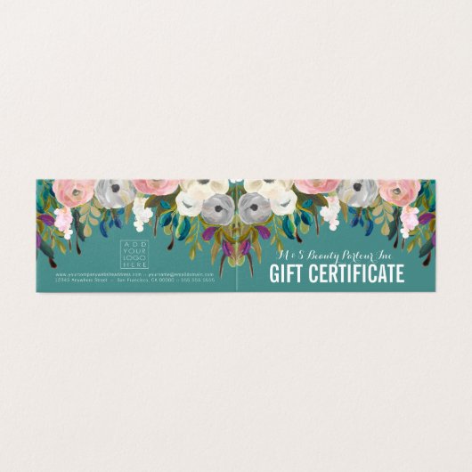 Painted Floral Store Cadeaubon Sjabloon (Buitenkant ongevouwen)