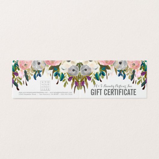 Painted Floral Store Cadeaubon Sjabloon (Buitenkant ongevouwen)