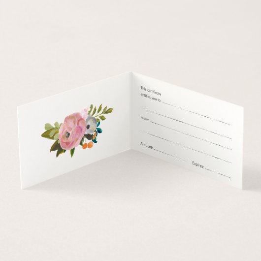 Painted Floral Store Cadeaubon Sjabloon (Binnen)