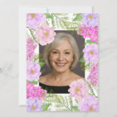 Painted Flower Custom Photo Template 70e verjaarda Kaart (Achterkant)