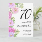 Painted Flower Custom Photo Template 70e verjaarda Kaart (Staand voorkant)