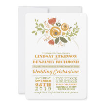 Painted Flowers casual huwelijksuitnodiging