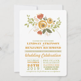 Painted Flowers casual huwelijksuitnodiging Kaart