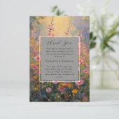 Painted Flowers Sympathy Fotobegrafenis Bedankkaart (Staand voorkant)