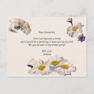 Painted Flowers wordt mijn Bloemenmeisje Uitnodiging Briefkaart