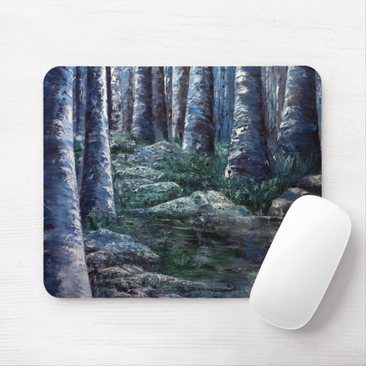 Painted Forest Tree Trunks Mousepad Muismat (Met muis)
