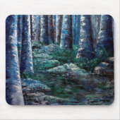 Painted Forest Tree Trunks Mousepad Muismat (Voorkant)