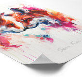 Painted Fox Afdrukken & Downloadbaar Poster (Hoek)