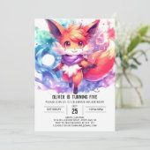Painted Fox Verjaardag Kaart (Staand voorkant)