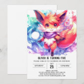 Painted Fox Verjaardag Kaart (Voorkant / Achterkant)