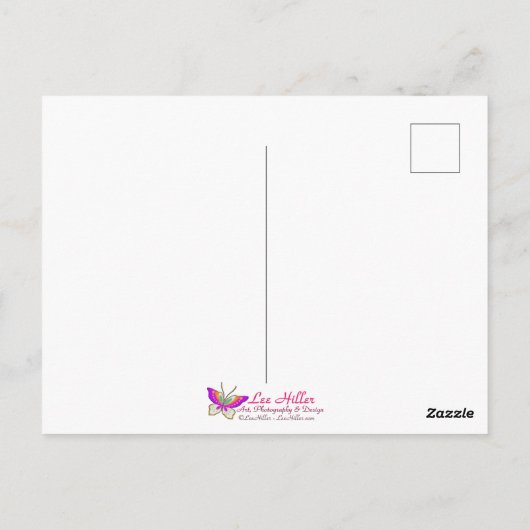 Painted Gold Hamsa Amethyst Ruby Third Eye Briefkaart (Achterkant)