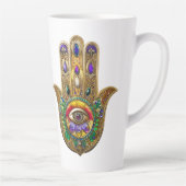 Painted Gold Hamsa Amethyst Ruby Third Eye Latte Mok (Rechts)