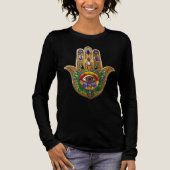 Painted Gold Hamsa Amethyst Ruby Third Eye Tri-Blend Shirt (Voorkant)