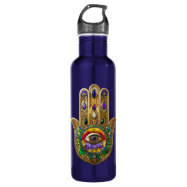 Painted Gold Hamsa Amethyst Ruby Third Eye Waterfles
