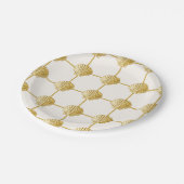 Painted Golden Yellow Coastal Seashell Checkers Papieren Bordje (Gekanteld)
