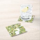 Painted Green Leaves Botanical Greenery Art Kartonnen Onderzetters (Insitu)