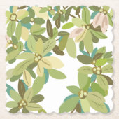 Painted Green Leaves Botanical Greenery Art Kartonnen Onderzetters (Voorkant)