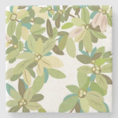 Painted Green Leaves Botanical Greenery Art Stenen Onderzetter (Voorkant)