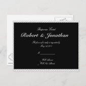 Painted Groom Silhouettes RSVP Briefkaart (Voorkant / Achterkant)
