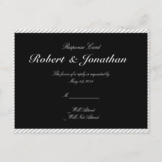 Painted Groom Silhouettes RSVP Briefkaart (Voorkant)