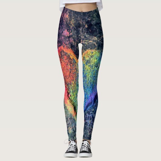 Painted Heart All-Over-Print Leggings (Voorkant)