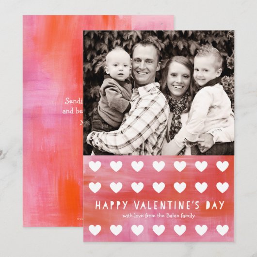 Painted Heart Cut-Out Valentijnsdag Fotokaart Kaart (Voorkant / Achterkant)