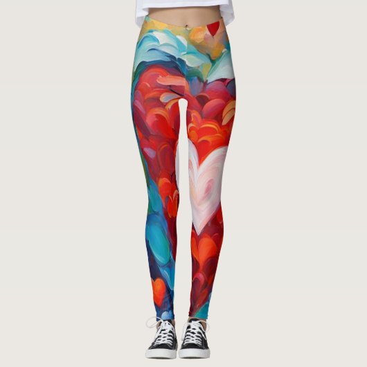 Painted Heart Design Leggings (Voorkant)