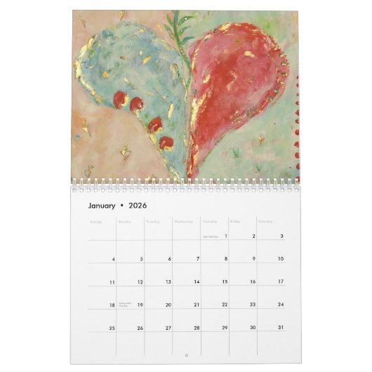 Painted Hearts 2026 Kalender (Jan 2026)
