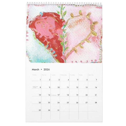 Painted Hearts 2026 Kalender (Mar 2026)