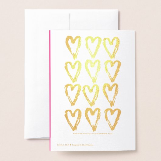 Painted Hearts Happy Valentijnsdag Folie Kaart (Met envelop)