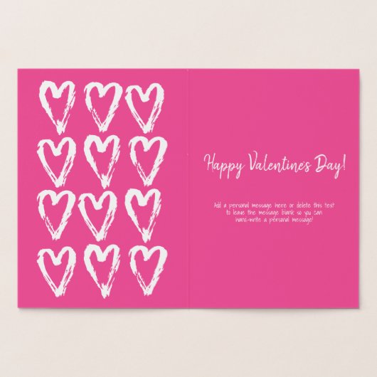 Painted Hearts Happy Valentijnsdag Folie Kaart (Binnen)