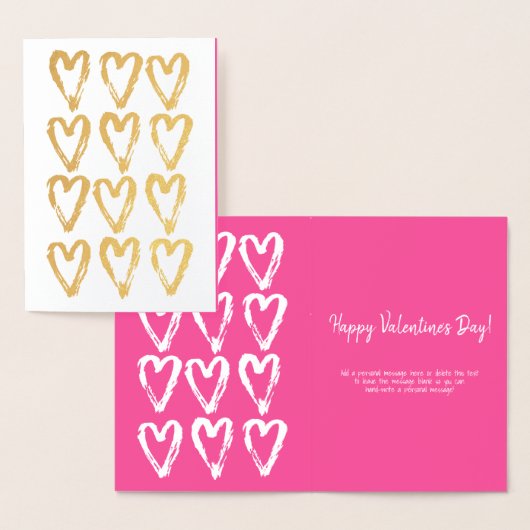 Painted Hearts Happy Valentijnsdag Folie Kaart (Display)