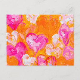 Painted Hearts Vibrant Abstract Valentine’s Day Ba Briefkaart