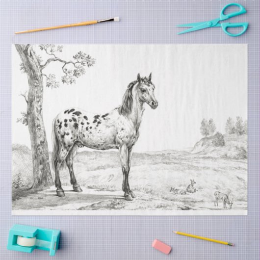 Painted Horse Ephemera Decoupage Boerderij Tissuepapier (Craft)