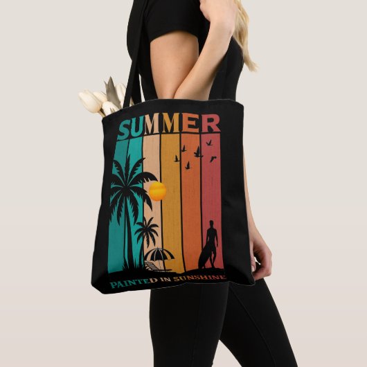 Painted in Sunshine Retro Summer Tee Tote Bag (Dichtbij)