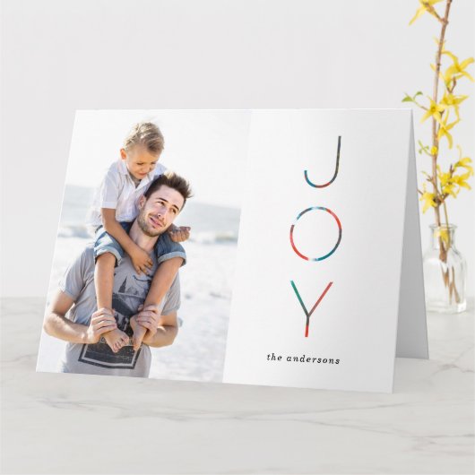Painted Joy Holiday Photo Greeting Card Kaart (Gele Bloem)